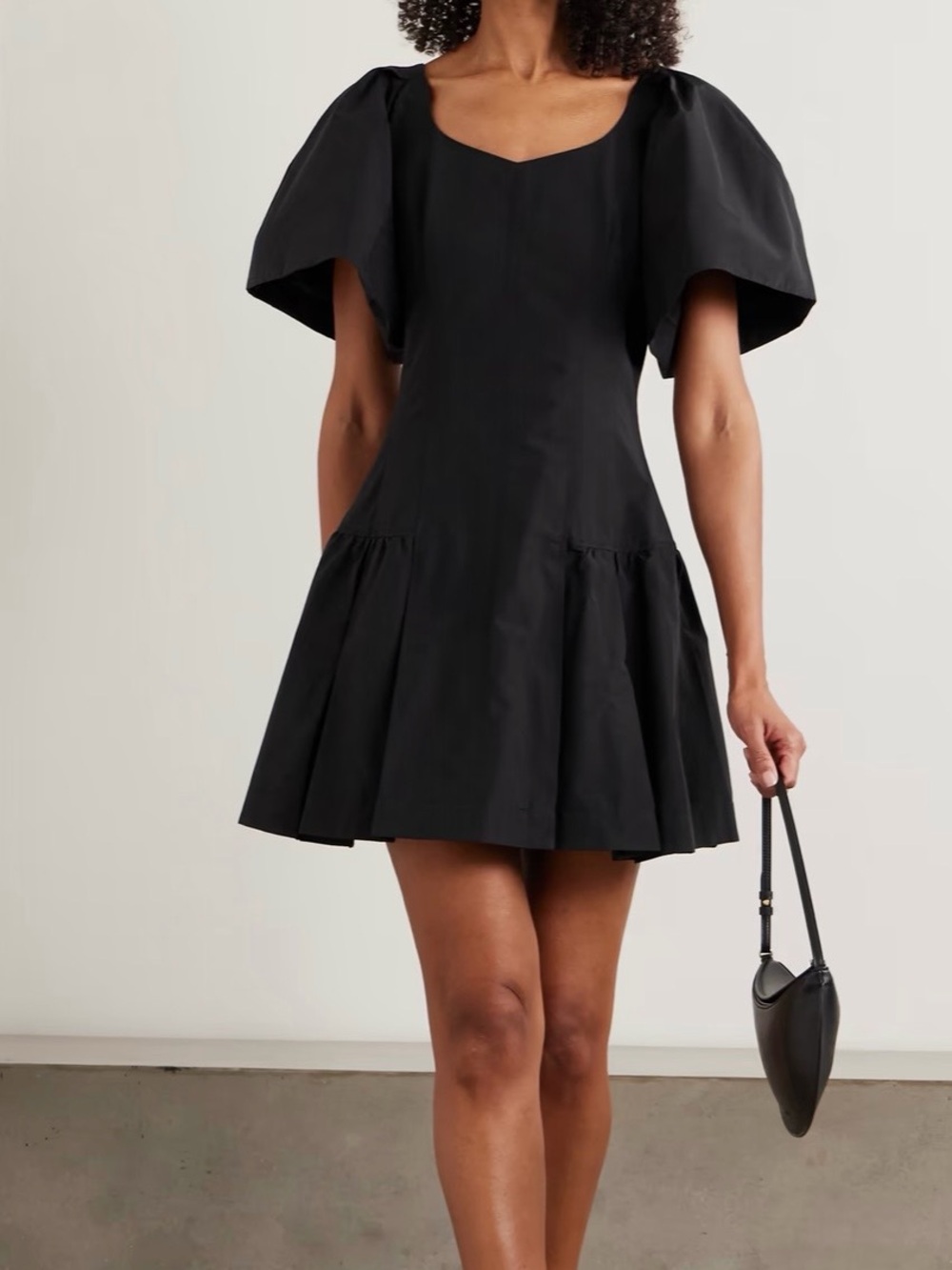 Simkhai Hattie pleated cotton-blend faille mini dres